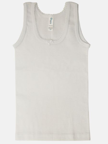 Φανελάκι βαμβακερό με χοντρή τιράντα και φιογκάκι λευκό