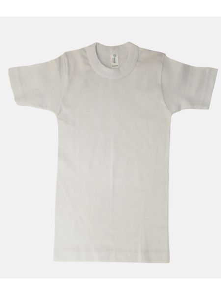 Φανελάκι βαμβακερό μονόχρωμο κοντομάνικο λευκό