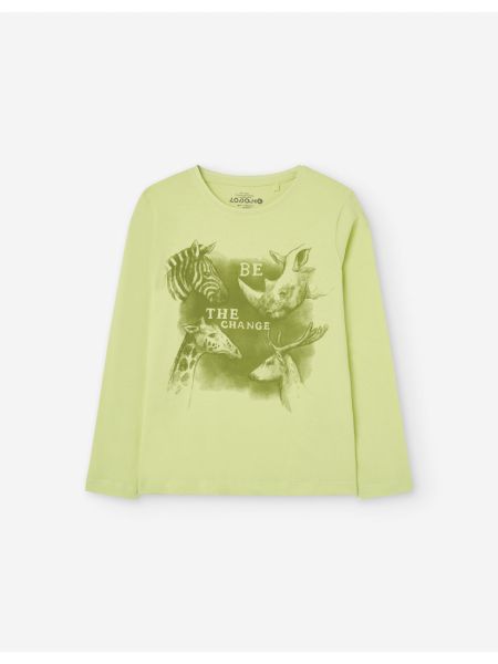 Μπλούζα μακρυμάνικη βαμβακερή με print LSN λάιμ