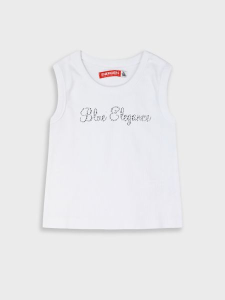 Τοπ μονόχρωμο με στρας λευκό