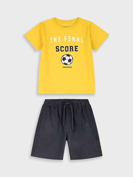 Σετ βαμβακερό με print the final score κίτρινο