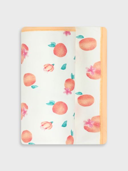 Κουβέρτα βαμβακερή με print peaches peach