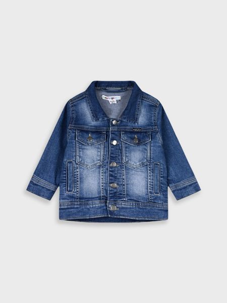 Τζιν τζάκετ μαλακό με ξεβάματα μπλε