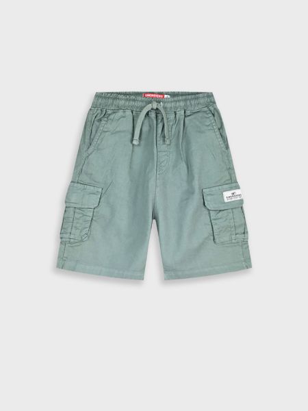 Βερμούδα Cargo μονόχρωμη με λάστιχο χακί