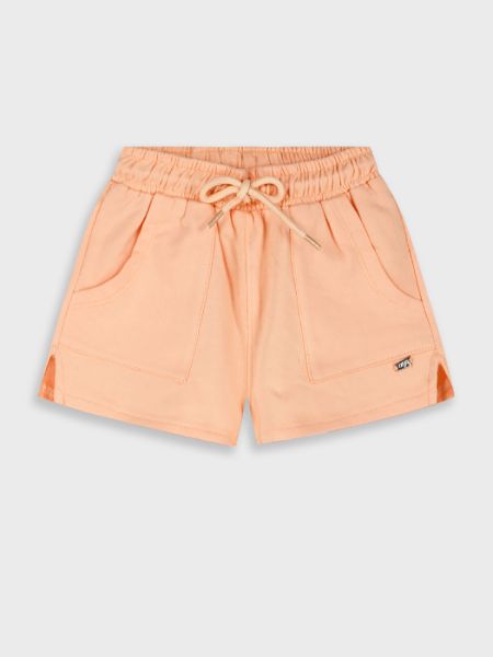 Σορτς μονόχρωμο με λάστιχο και τσέπες peach