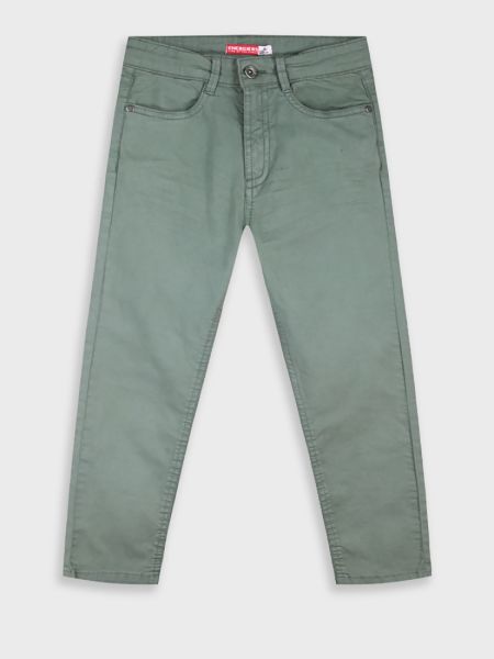 Παντελόνι chino μονόχρωμο πεντάτσεπο χακί