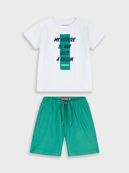 Σετ βαμβακερό με print my future is not just a dream πράσινο