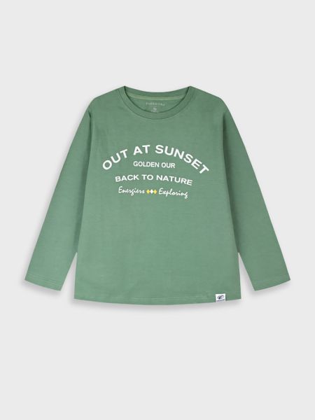 Μπλούζα με print out of sunset χακί