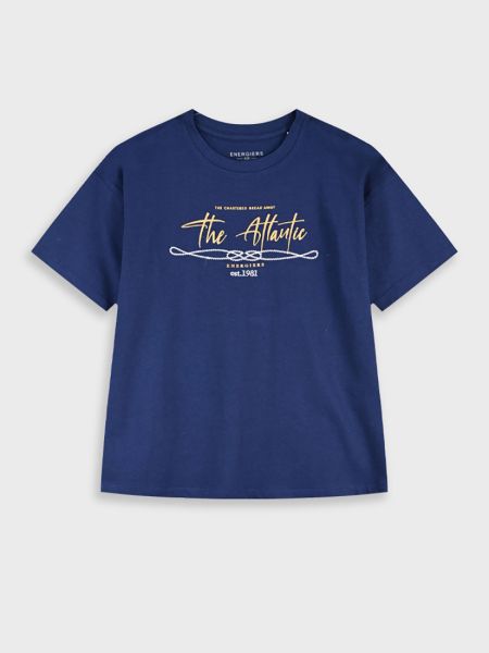 Μπλούζα με κέντημα και print the Atlantic  μπλε