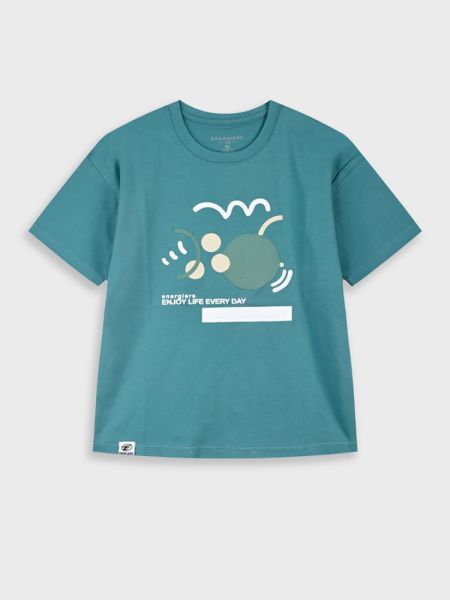 Μπλούζα με print enjoy life every day μέντα