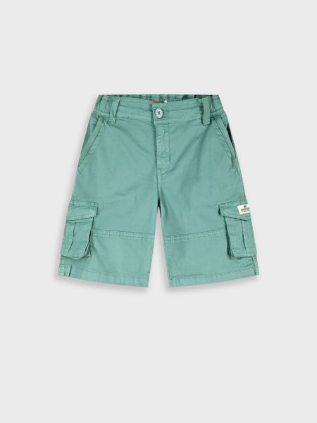 Βερμούδα μονόχρωμη Cargo με λάστιχο μέντα