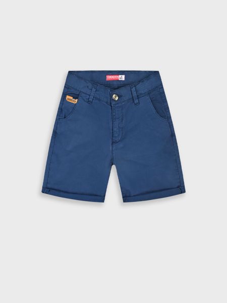 Βερμούδα μονόχρωμη σε ίσια γραμμή με τσέπες μπλε