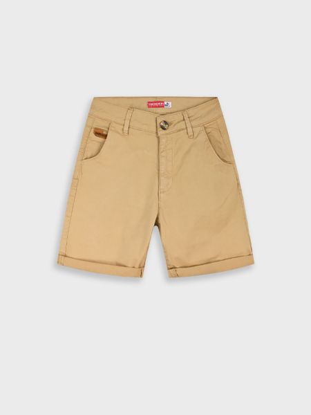 Βερμούδα μονόχρωμη σε ίσια γραμμή με τσέπες μουσταρδί