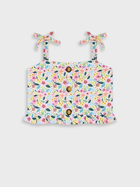 Τοπ με φιογκάκια φλοράλ ροζ