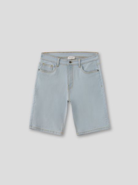 Βερμούδα τζιν ελαστική με γαζιά γαλάζιο