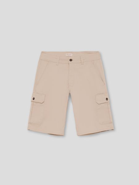 Βερμούδα Cargo μονόχρωμη μπεζ