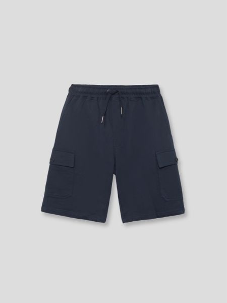 Βερμούδα Cargo βαμβακερή με λάστιχο μπλε