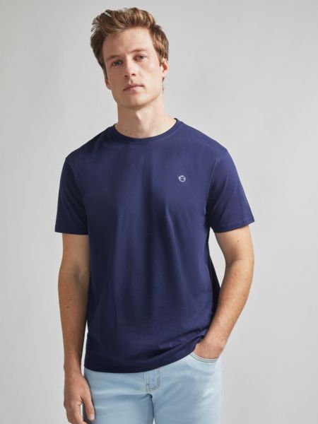 Μπλούζα ανδρική κοντομάνικη με κέντημα street monkey μπλε