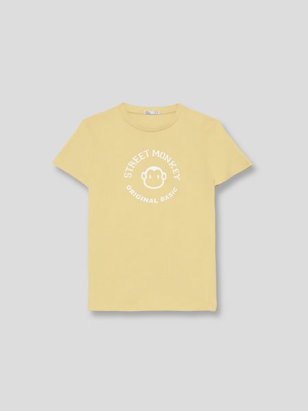 Μπλούζα κοντομάνικη με print street monkey original κίτρινο