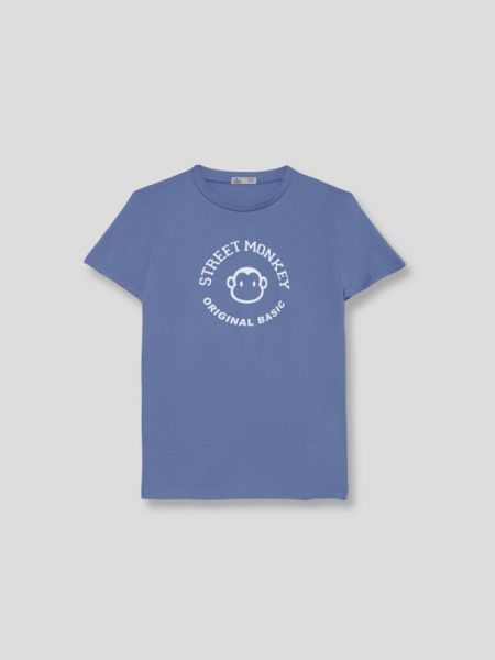 Μπλούζα κοντομάνικη με print street monkey original αγόρι μεγάλο μπλε