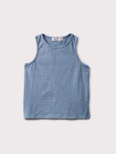 Μπλούζα αμάνικη μονόχρωμη μπλε