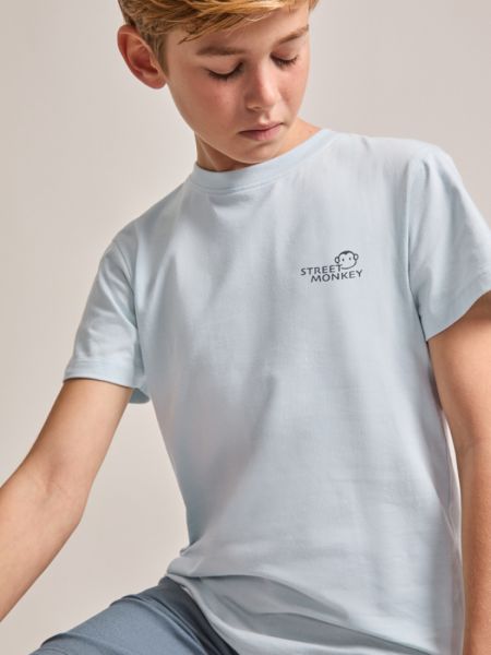 Μπλούζα κοντομάνικη με print street monkey surf γαλάζιο