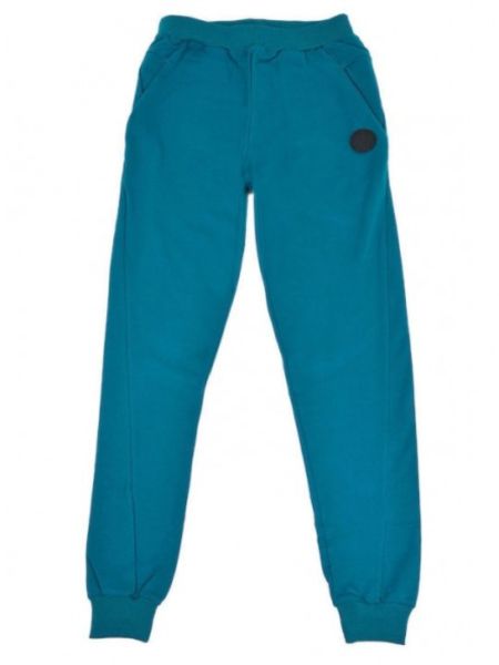 Παντελόνι μονόχρωμο βαμβακερό με τσέπες πετρόλ