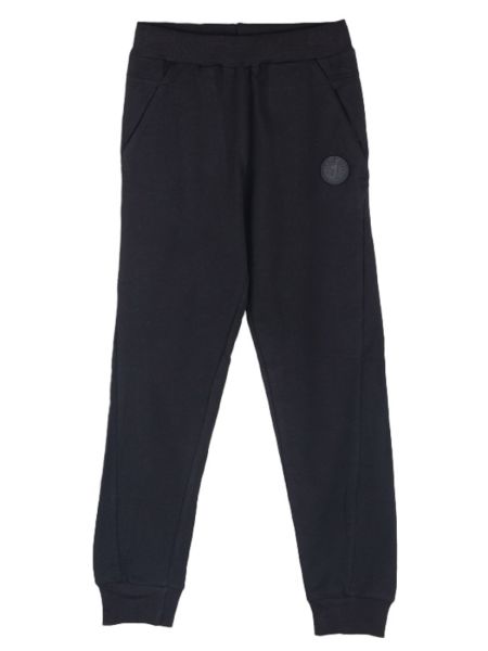 Παντελόνι μονόχρωμο βαμβακερό με τσέπες μαύρο