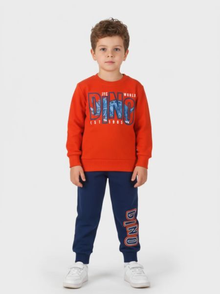 Σετ εποχιακό με print dino πορτοκαλί