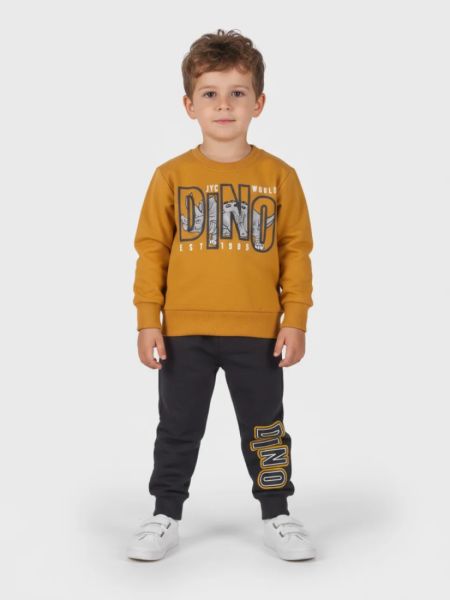 Σετ εποχιακό με print dino μουσταρδί
