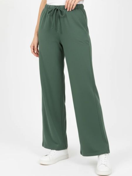 Παντελόνα μονόχρωμη με λάστιχο στη μέση χακί