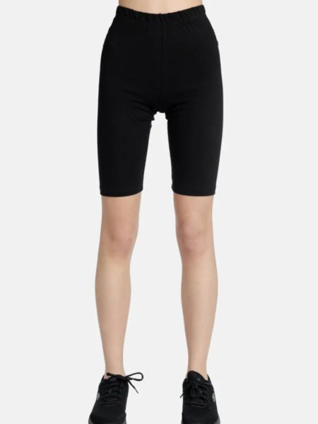 Κολάν ποδηλατικό μονόχρωμο με λάστιχο στη μέση μαύρο