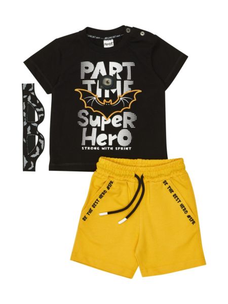 Σετ Batman με φως στην μπλούζα και μάσκα μαύρο