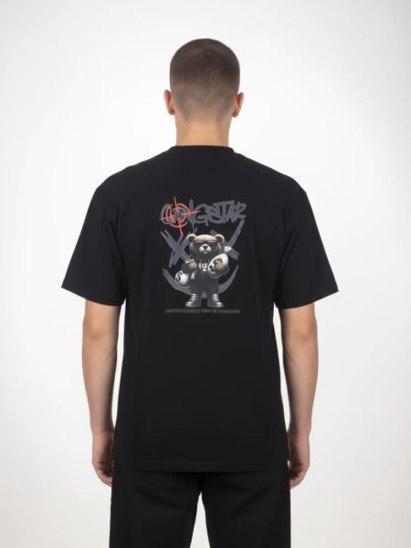 Μπλούζα oversized κοντομάνικη Teddy Bear μαύρο