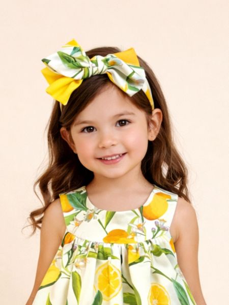 Κορδέλα με print lemons κίτρινο