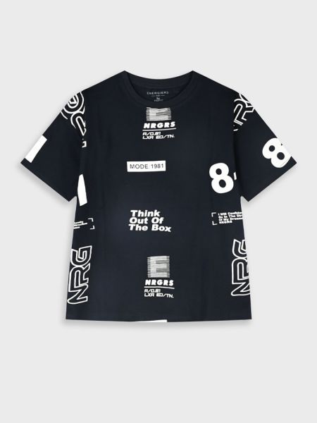 Μπλούζα με print think out of the box μαύρο