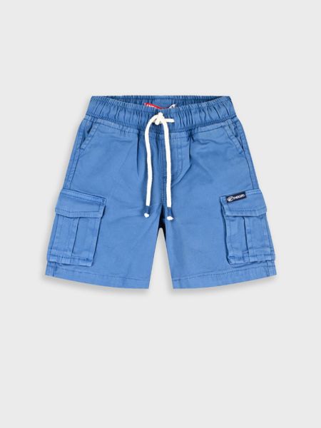 Βερμούδα τζιν μονόχρωμη Cargo με λάστιχο  μπλε ρουά