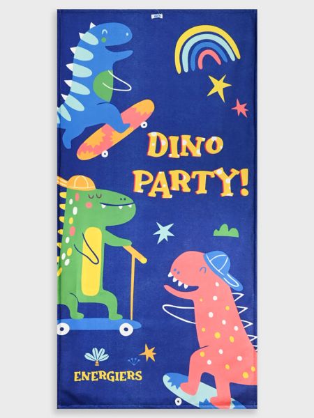 Πετσέτα θαλάσσης fast dry με print δεινόσαυροι μπλε