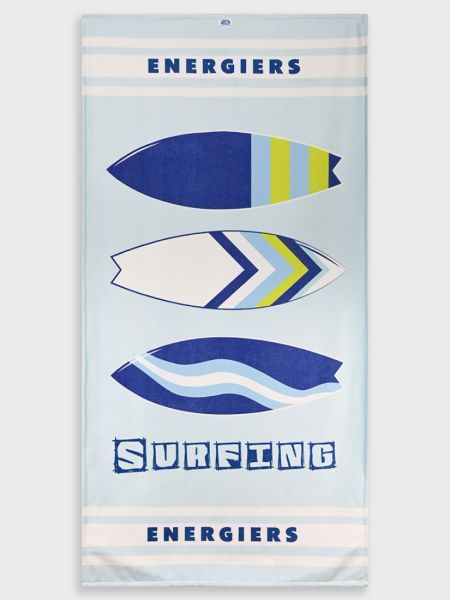 Πετσέτα θαλάσσης με print σανίδες γαλάζιο