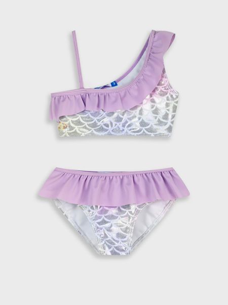 Μαγιό μπικίνι αστραφτερό με mermaid εφέ λιλά