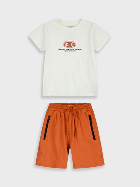 Σετ βαμβακερό κοντομάνικο με print bestmood εκάι