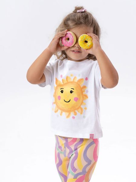 Σετ μπλούζα και κολάν print sun  κίτρινο