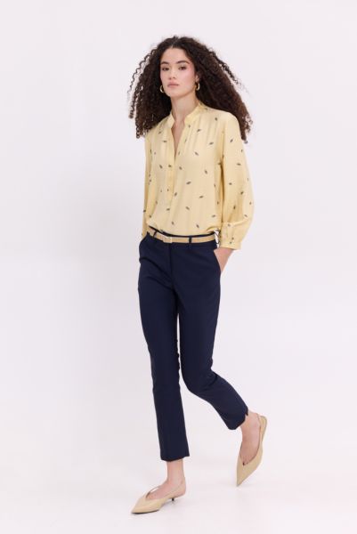 Παντελόνι καπαρντίνα με ζωνάκι μπλε