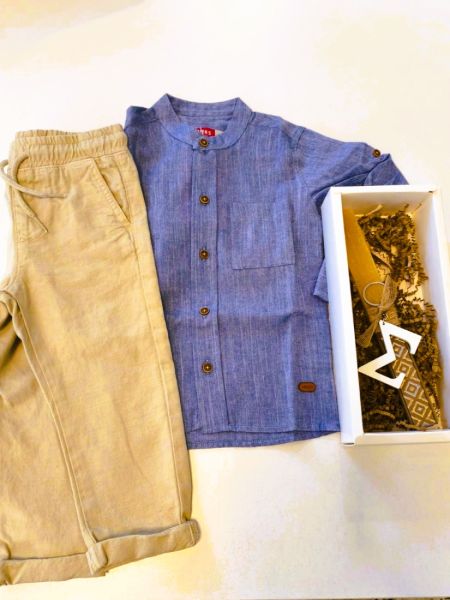 Χειροποίητη λαμπάδα με μονόγραμμα μπρελόκ μπεζ