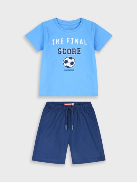 Σετ βαμβακερό με print the final score γαλάζιο