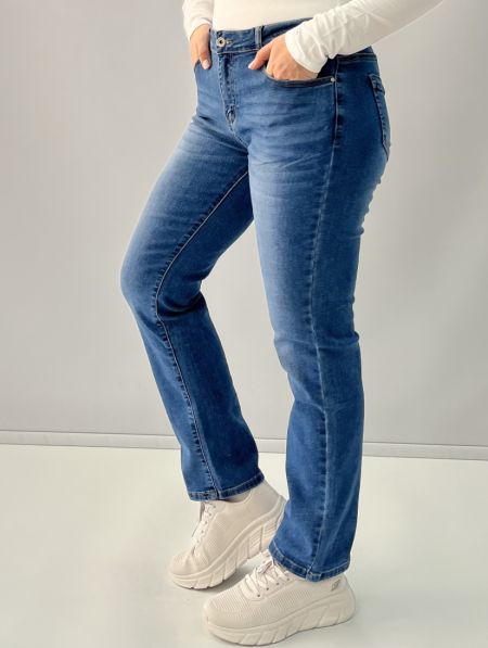 Παντελόνι jean σε ίσια γραμμή μπλε