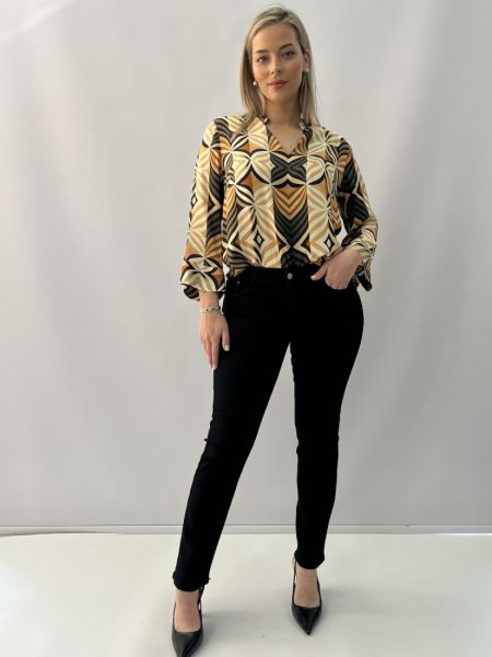 Παντελόνι jean σε ίσια γραμμή πεντάτσεπο μαύρο