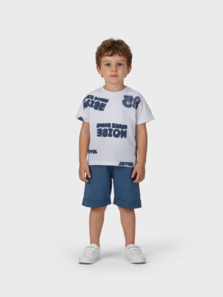 Σετ με print noise μπλε ραφ