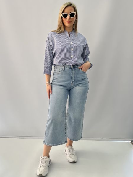 Παντελόνα jean cropped γαλάζιο