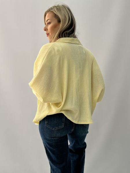 Ζακέτα με φάσα και φαρδύ μανίκι κίτρινο